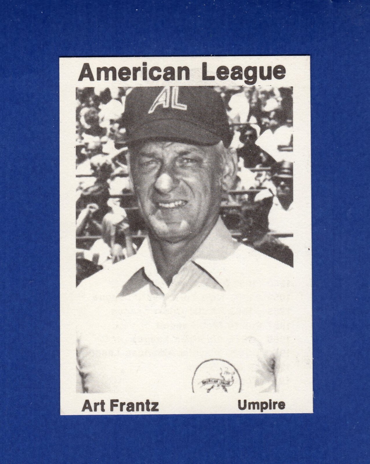 ART FRANTZ, American League Umpire ROOKIE CARD | TCMA 1976 (black ink version) A