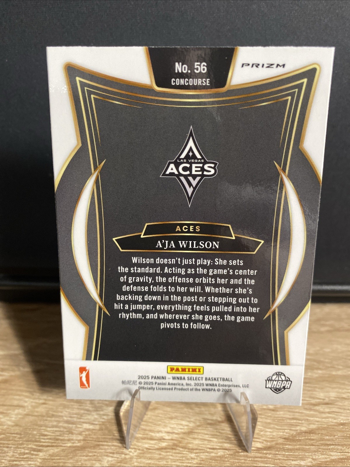 2025 Panini Select WNBA – Concourse A’ja Wilson #56 SILVER PRIZM LAS VEGAS ACES