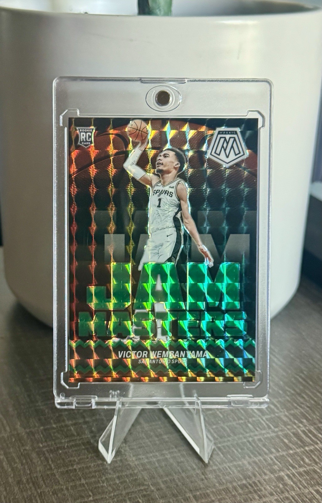 2023-24 Panini Mosaic – Jam Masters Victor Wembanyama #3 Green Mosaic Prizm (RC)
