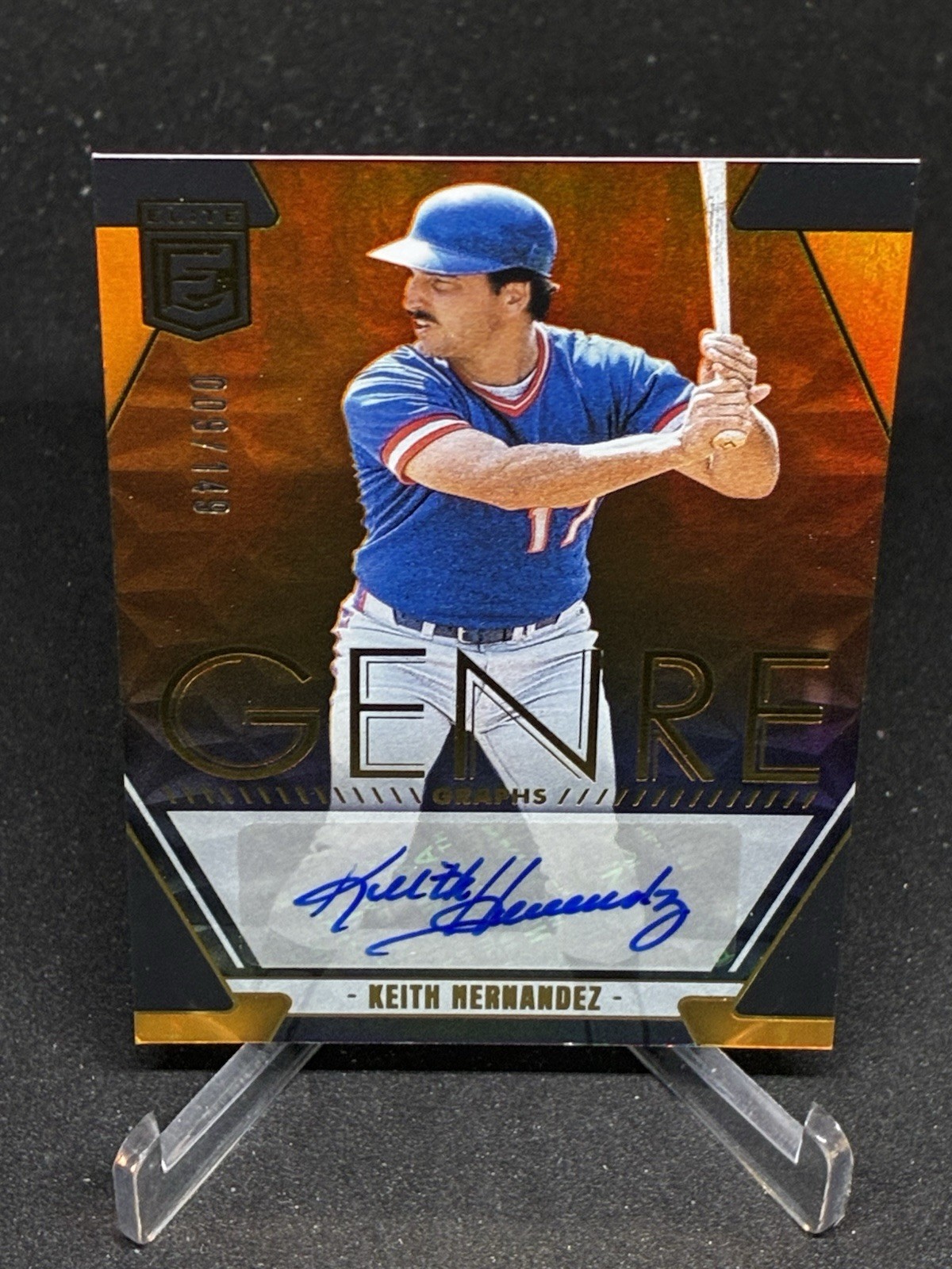 Keith Hernandez 2026 Panini Elite Genre Graphs Auto Orange /149 #GG-KH NY Mets