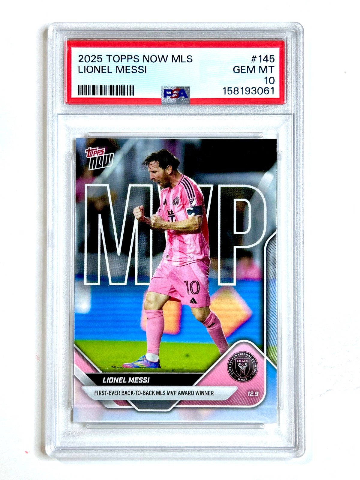 2025 Topps Now MLS – LIONEL MESSI #145 MVP – PSA-10 – Inter MIAMI CF