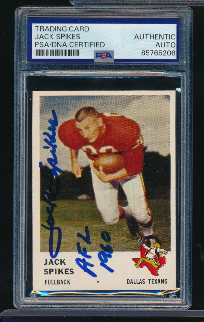1961 Fleer #201 Jack Spikes signed autograph PSA/DNA EXMT or bet beautiful card