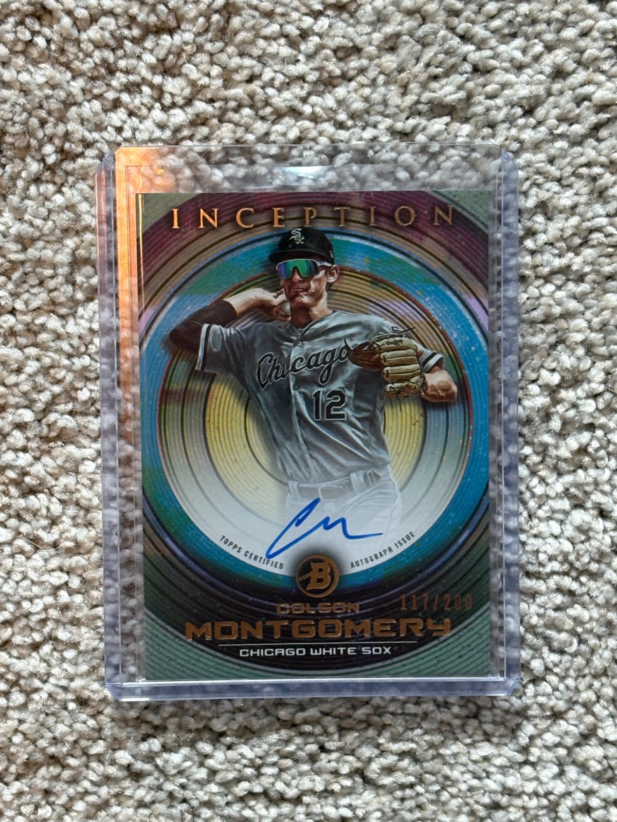2022 Bowman Inception Colson Montgomery Auto /200 On Card White Sox