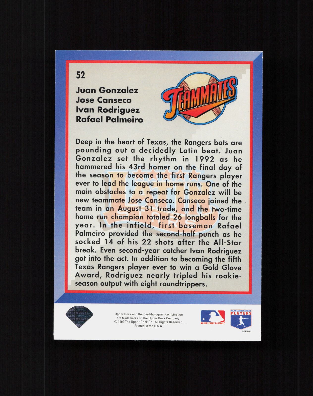 1993 Upper Deck #52 Latin Stars