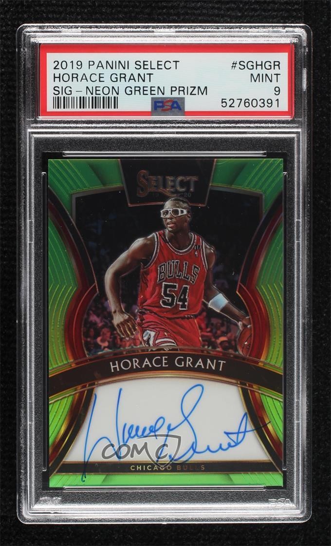 2019-20 Panini Select Signatures Neon Green Prizm 91/99 Horace Grant Auto 0pt0