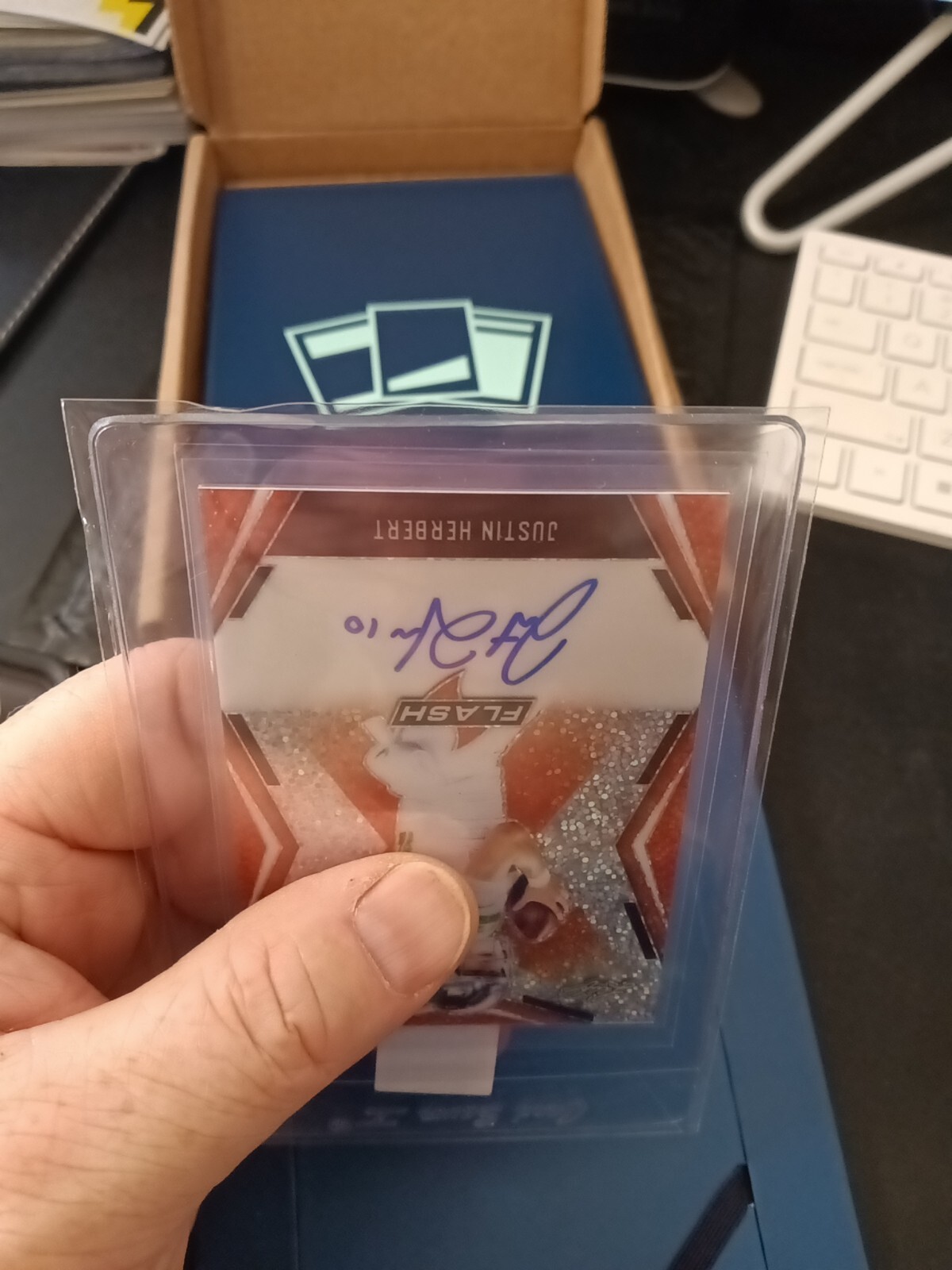 Justin Herbert 2020 Leaf Flash Orange Auto Rookie RC 10/10 SSP Wow See Pictures