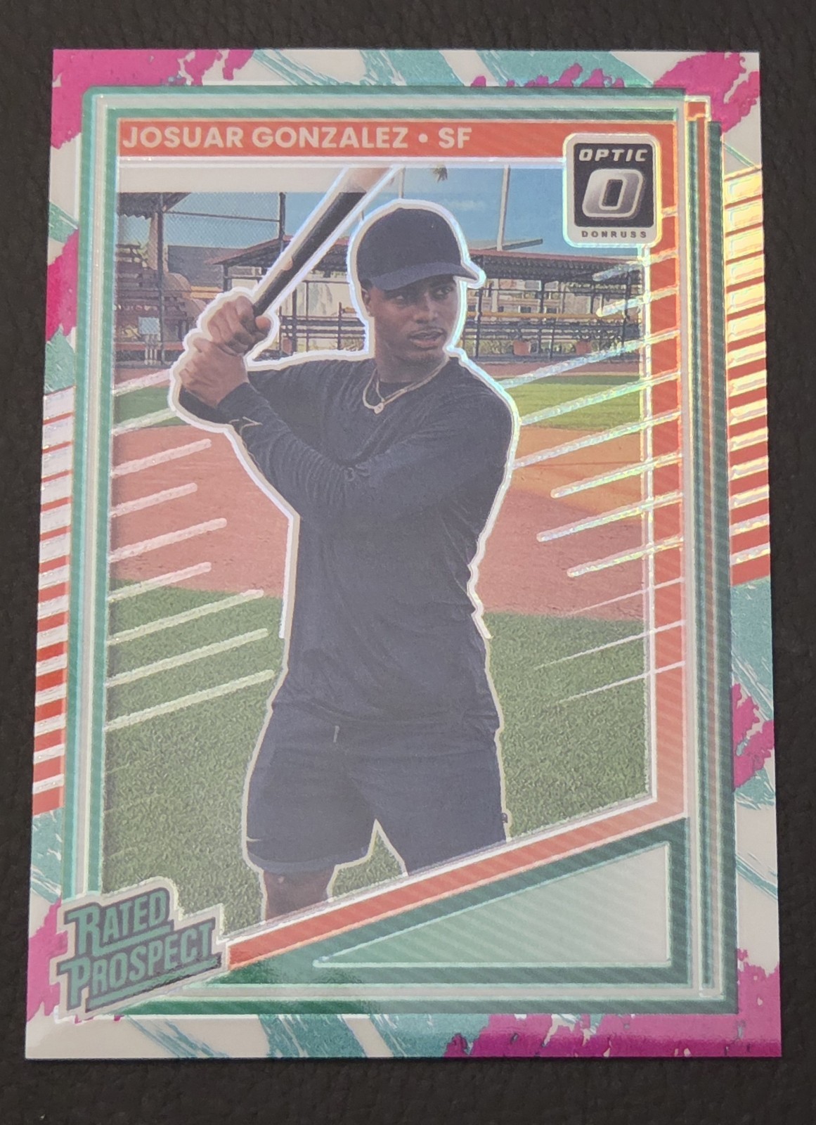 2025 Panini Donruss Rated Prospect Josuar Gonzalez Optic Jazz Prizm SP #178 SF