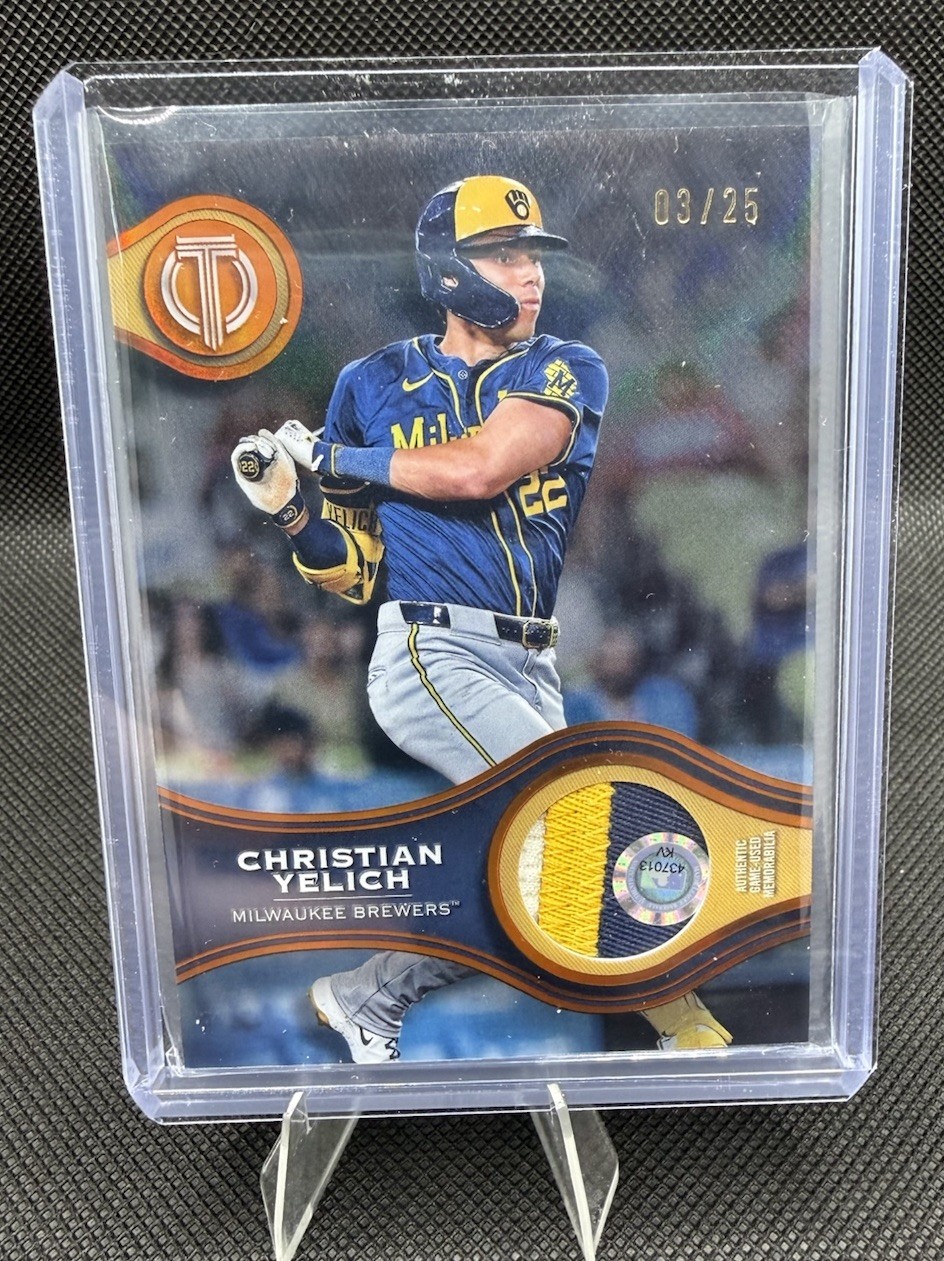 2025 Topps Tribute – Stamp of Approval Relics Christian Yelich #SOA-CY /25 (MEM)
