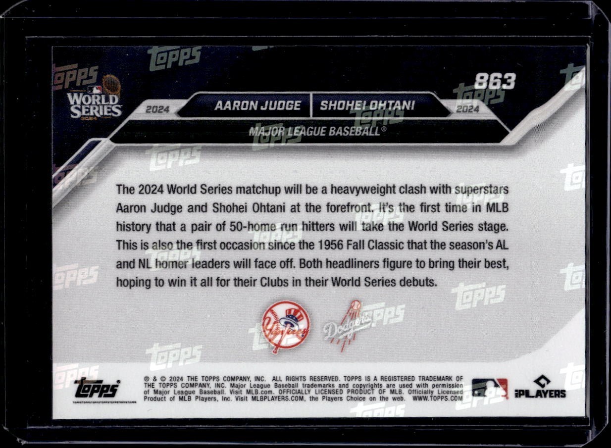 2024 Topps Now #863 Aaron Judge / Shohei Ohtani Base Card (Quantity)