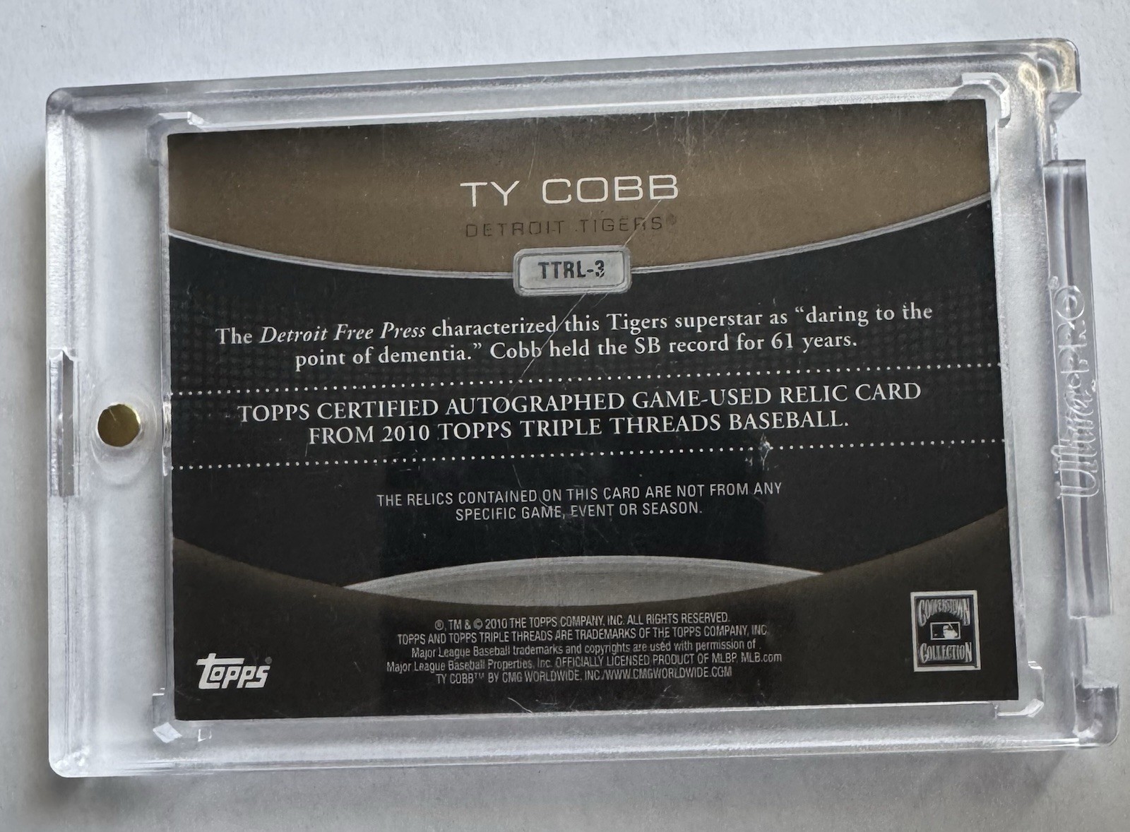 Ty Cobb Relic