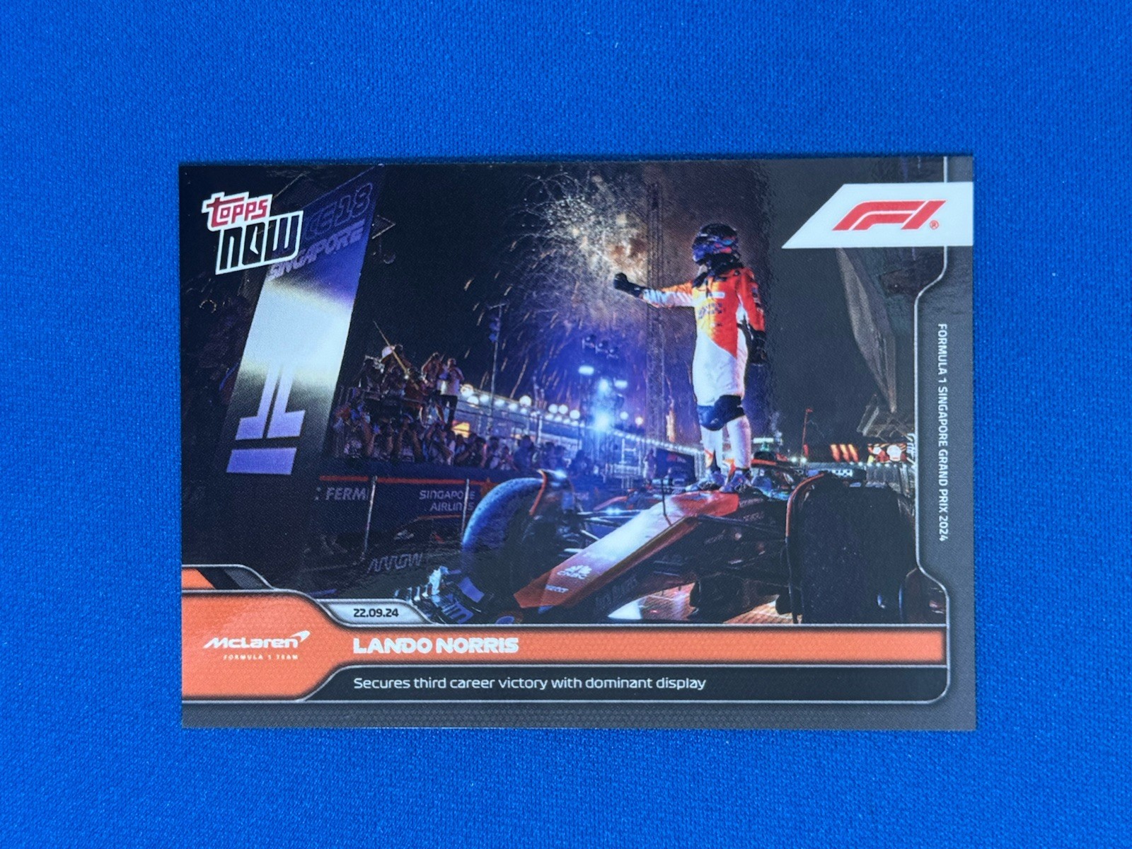 LANDO NORRIS 2024 TOPPS NOW F1 FORMULA 1 57 SECURES THIRD CAREER VICTORY