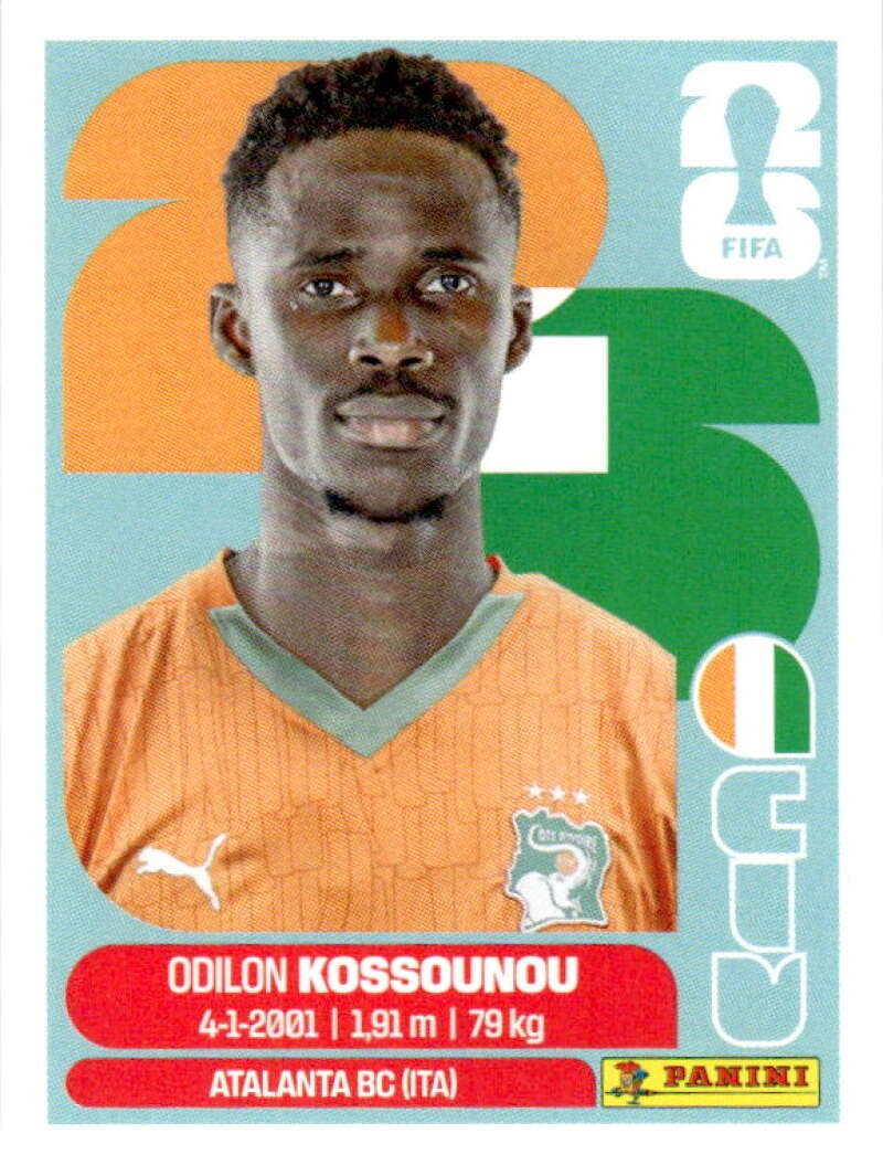2026 Panini World Cup Stickers #CIV5 Odilon Kossounou – Ivory Coast MLS