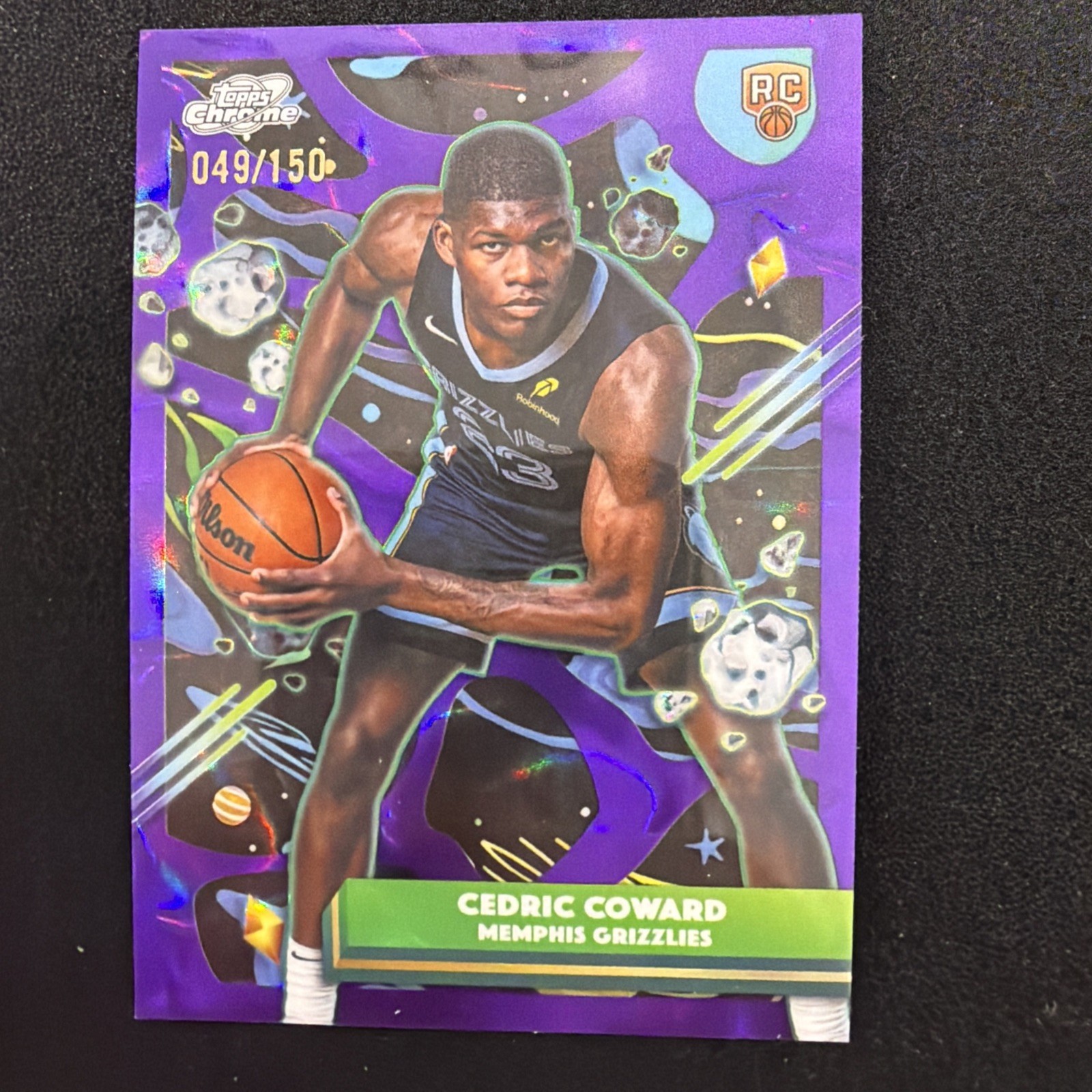 2025-26 Topps Cosmic Chrome Cedric Coward Purple Rookie #049/150 No.7 RC