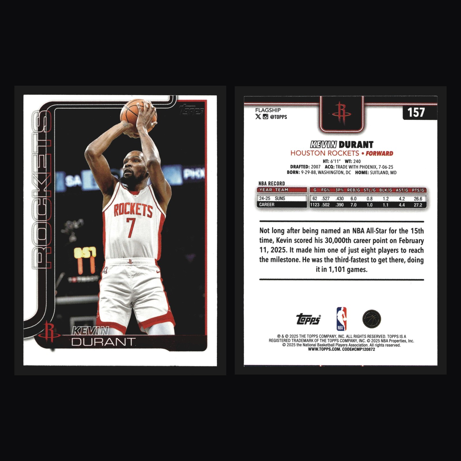 2025-26 Topps Kevin Durant #157 Houston Rockets