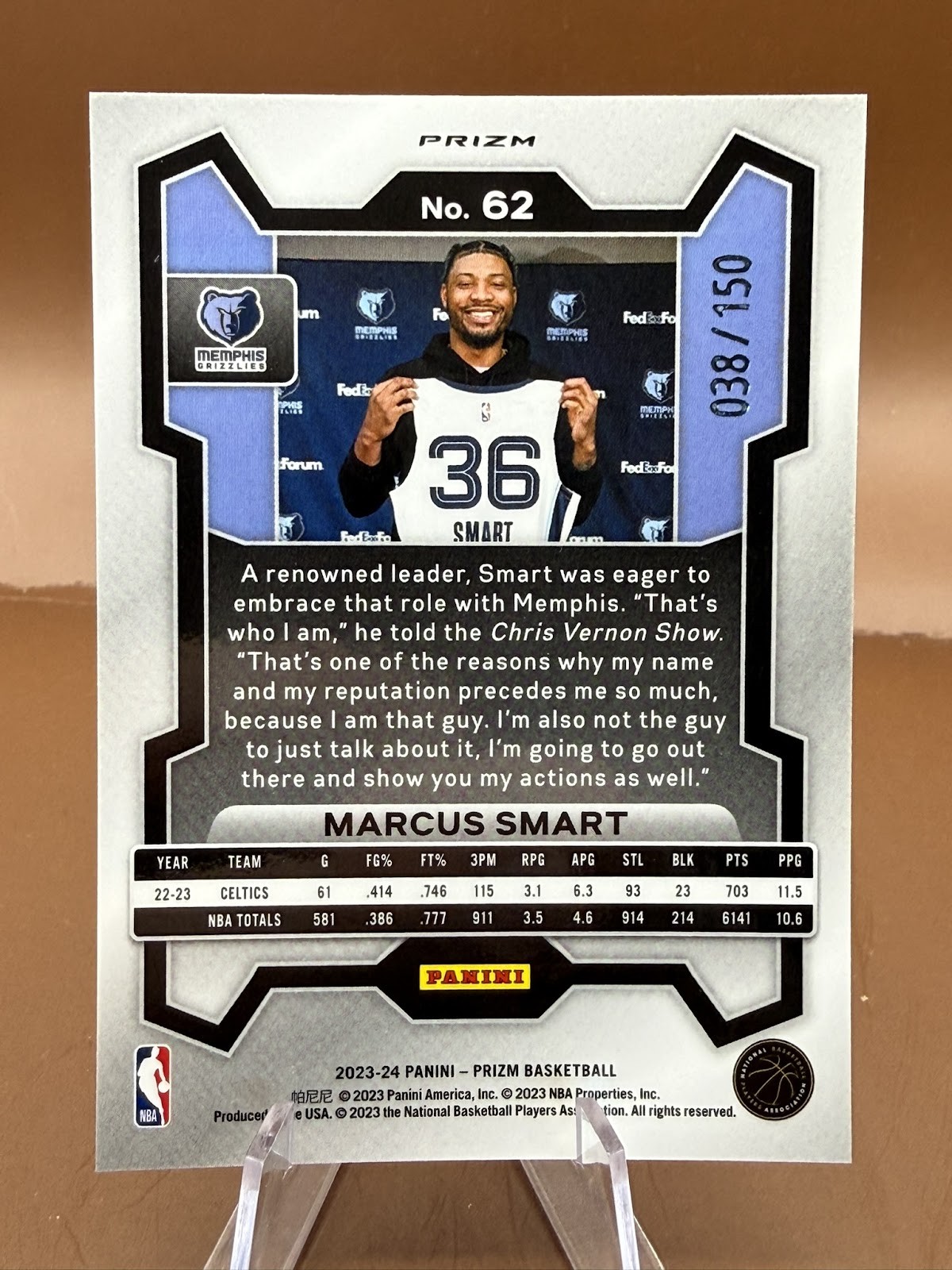 2023-24 Panini Prizm – Marcus Smart #62 Premium Box Set Pandora Prizm /150