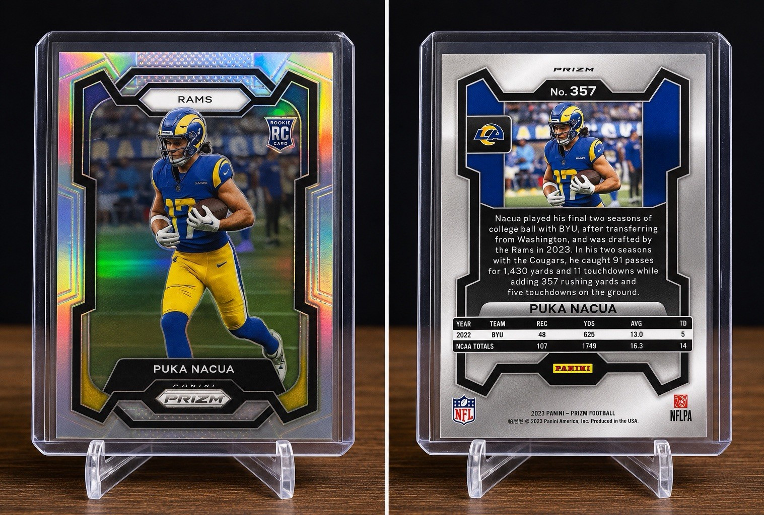 Panini Prizm Puka Nacua Silver Prizm Rookie RC #357 Los Angeles Rams 2023