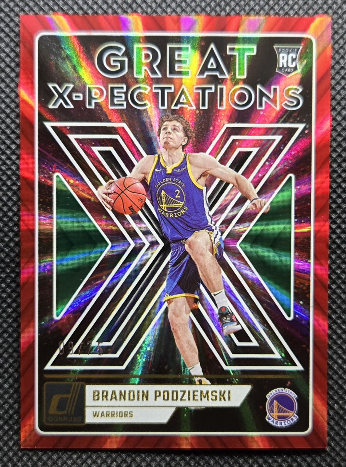 2023-24 Donruss Brandin Podziemski Great X-Pectations Holo Red Laser Rookie /75