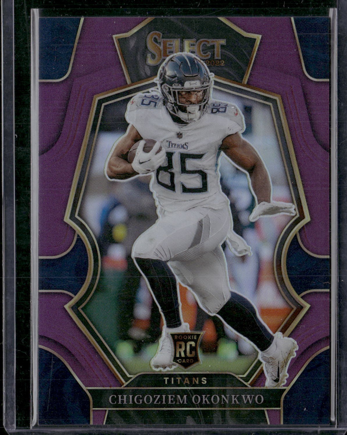 2022 Panini Select Chigoziem Okonkwo Purple Prizm RC /75 #197 Tennessee Titans