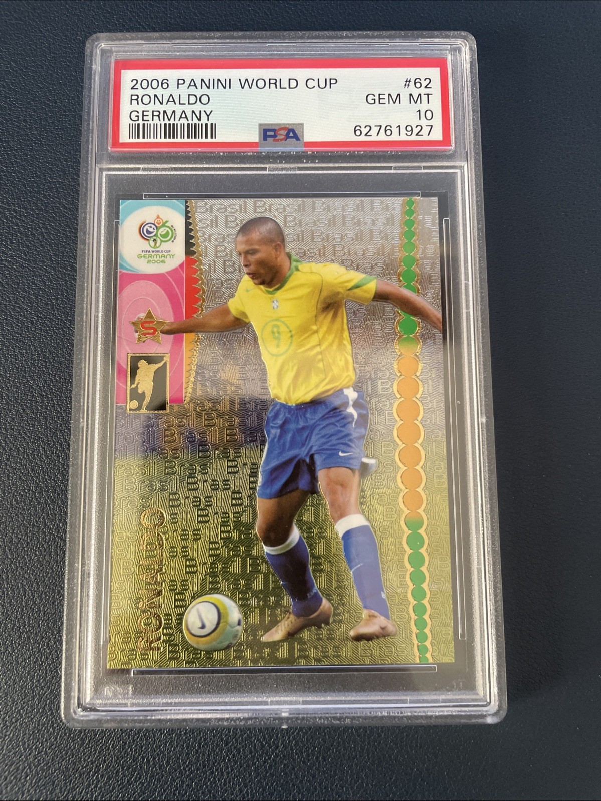 2006 PANINI WORLD CUP RONALDO #62 WC FOIL PSA 10 Brazil