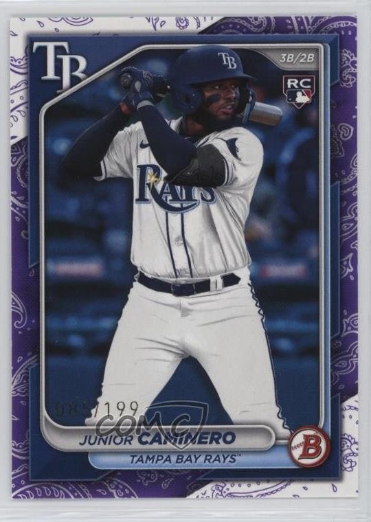 2024 Bowman Purple Pattern 85/199 Junior Caminero #20 Rookie RC 14lm