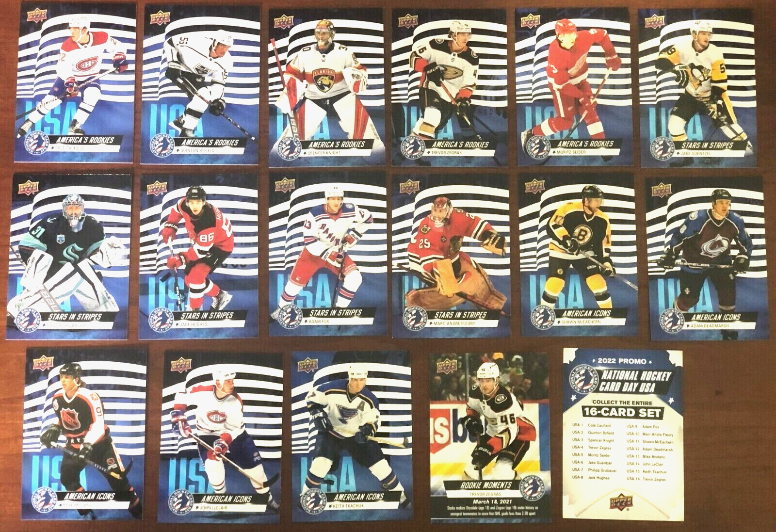 2022 UPPER DECK NATIONAL HOCKEY CARD DAY NHL – USA1 – USA16 – YOU PICK