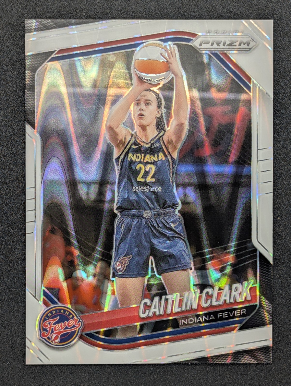 2025 Panini Caitlin Clark #22 Prizm Wnba White Seismic Prizm