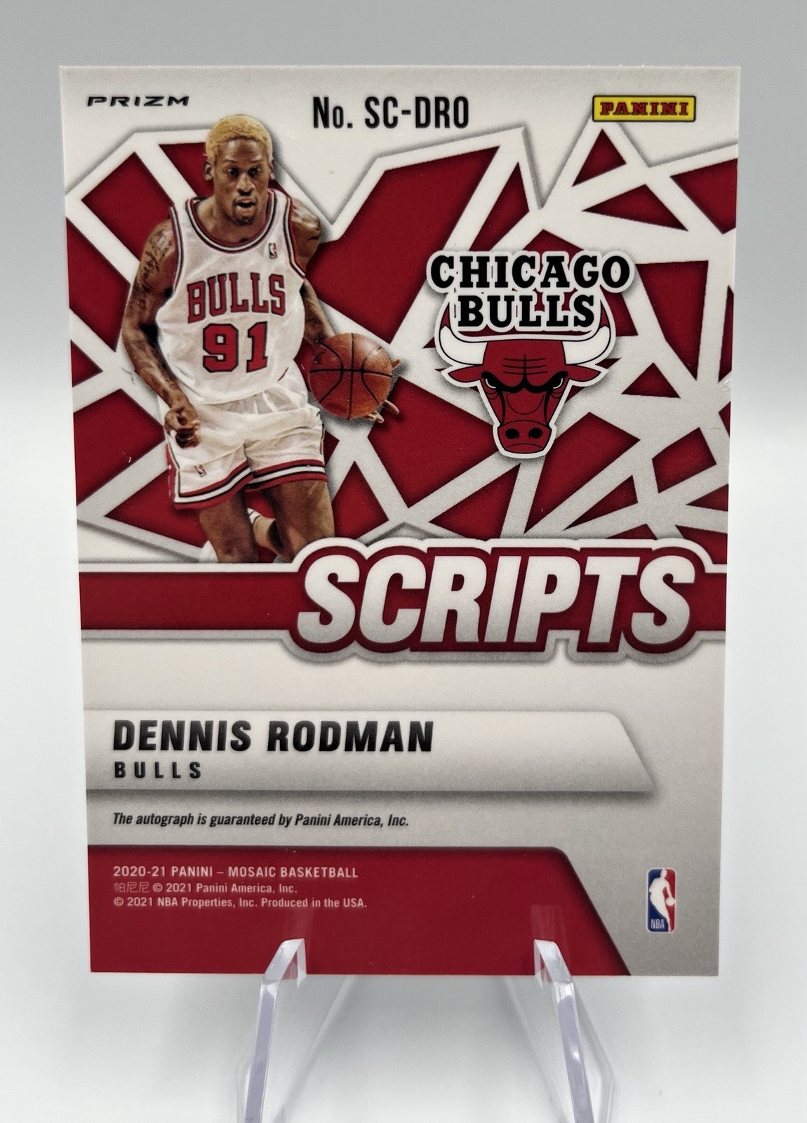 2020-21 Panini Mosaic NBA Basketball Scripts Dennis Rodman Bulls Auto #SC-DRO!