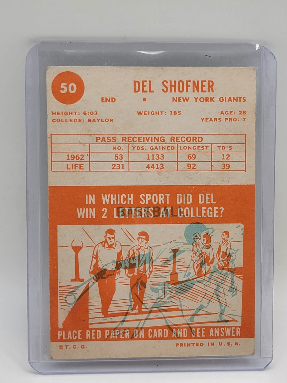 1963 Topps – Del Shofner #50