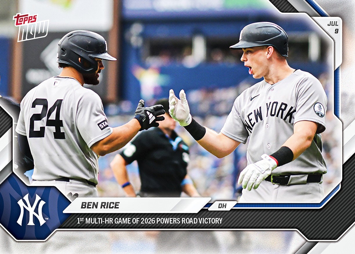 Ben Rice – 2026 MLB Topps NOW® #437 – 1st Multi-HR of 2026 – Yankees *Presale*
