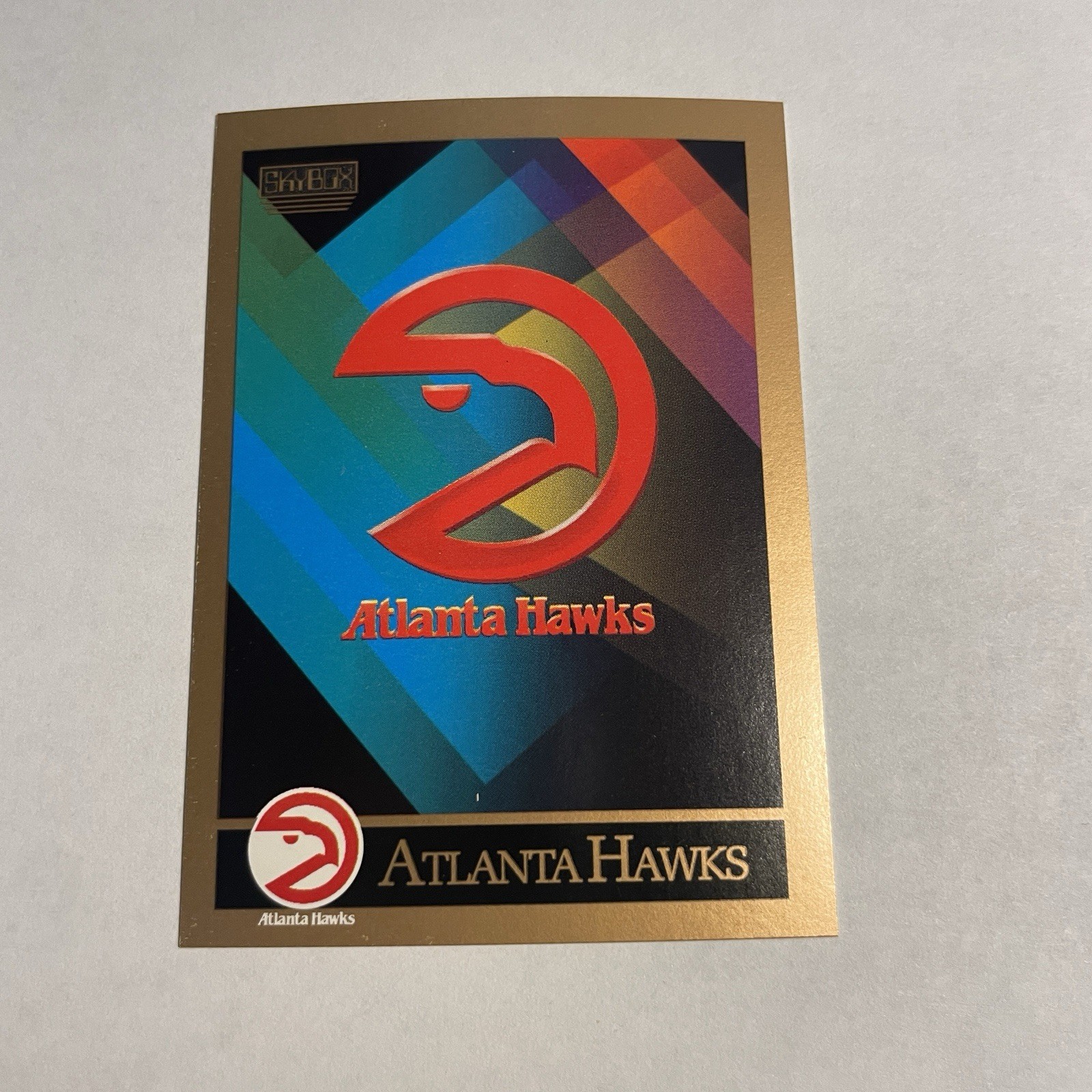 1990-91 Skybox Basketball Atlanta Hawks Team Logo Checklist Card #328