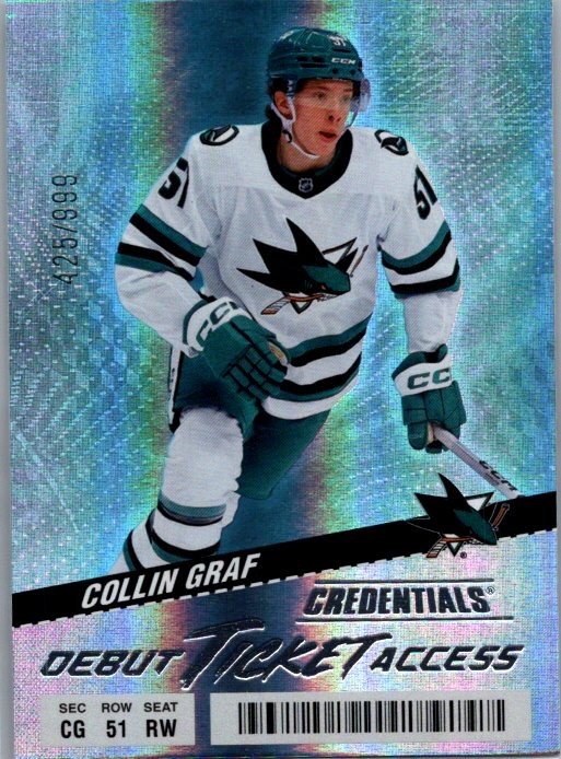 Collin Graf 2024-25 Upper Deck Credentials Blue San Jose Sharks #/399