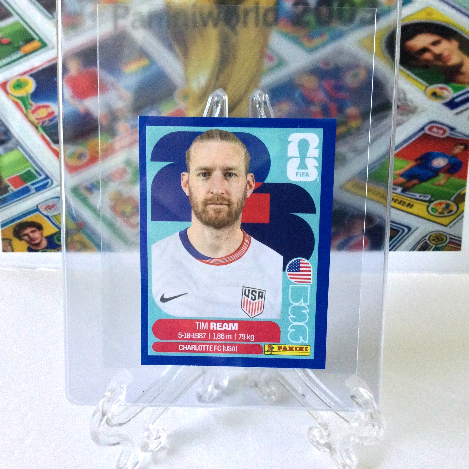 2026 Panini World Cup BLUE PARALLEL STICKER TIM REAM USA 4