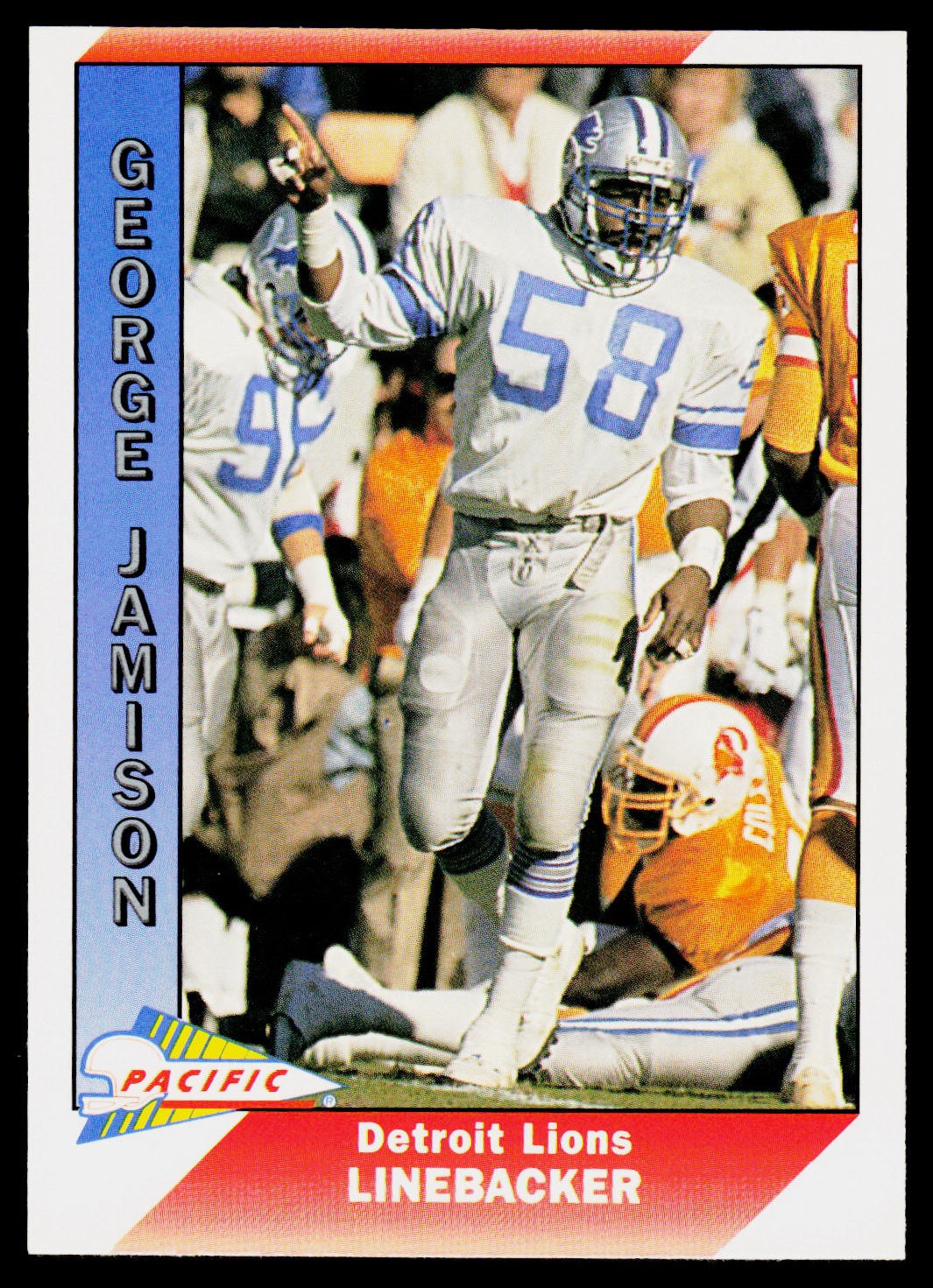 George Jamison, 1991 Pacific, #139, Detroit Lions, RC