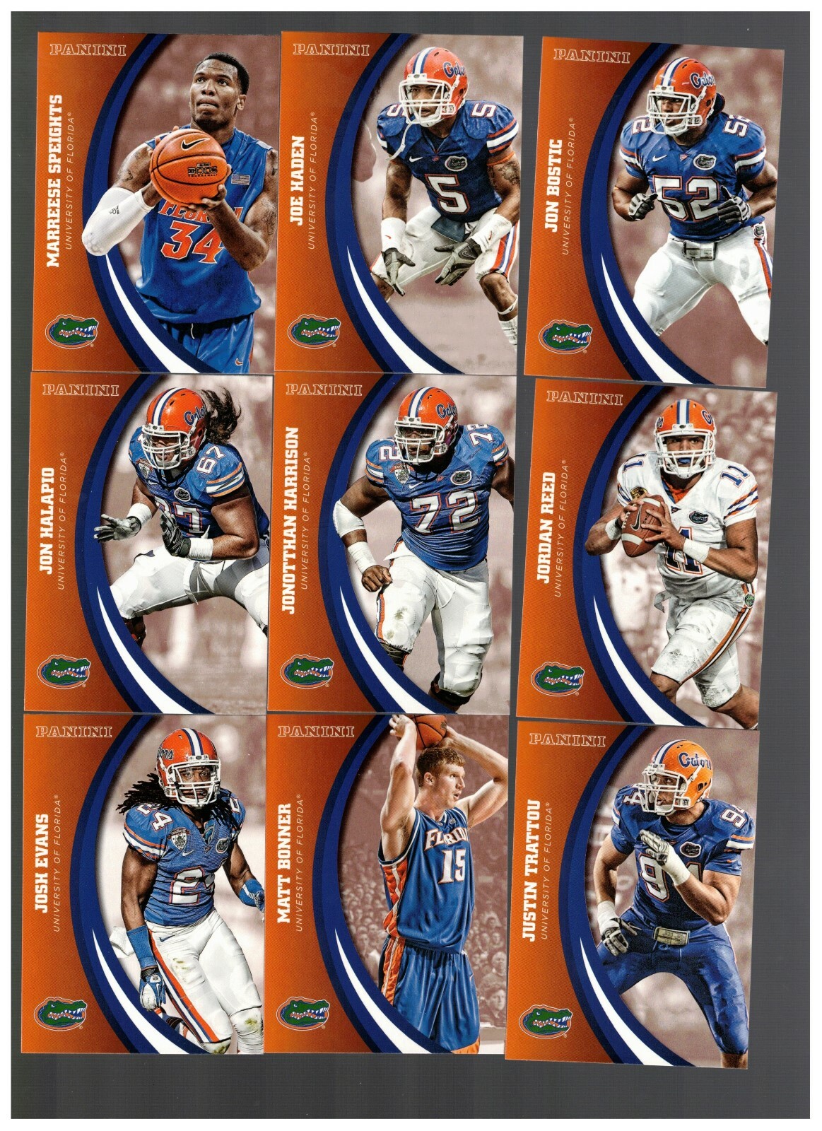 2015 PANINI FLORIDA GATORS MULTI-SPORT 83-CARD BASE SET TEBOW EMMITT BEAL