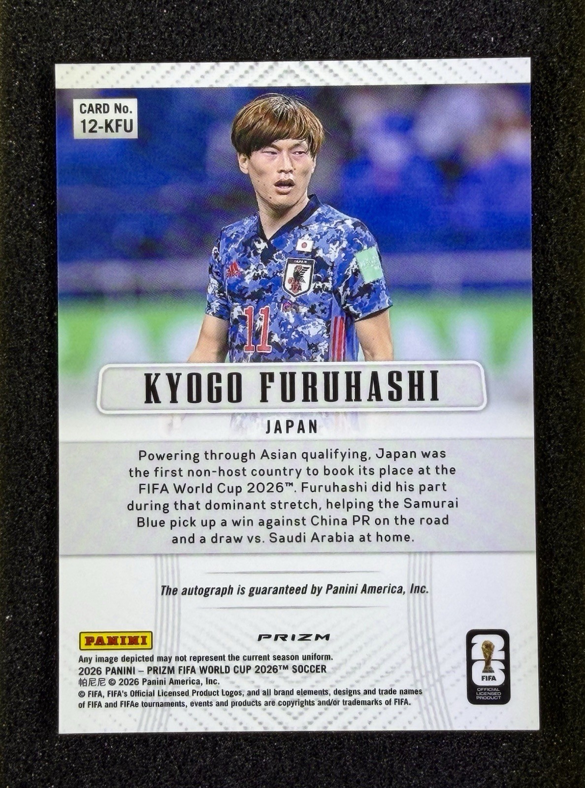 2026 Panini Prizm FIFA World Cup Kyogo Furuhashi Japan Silver Wave Auto #12-KFU