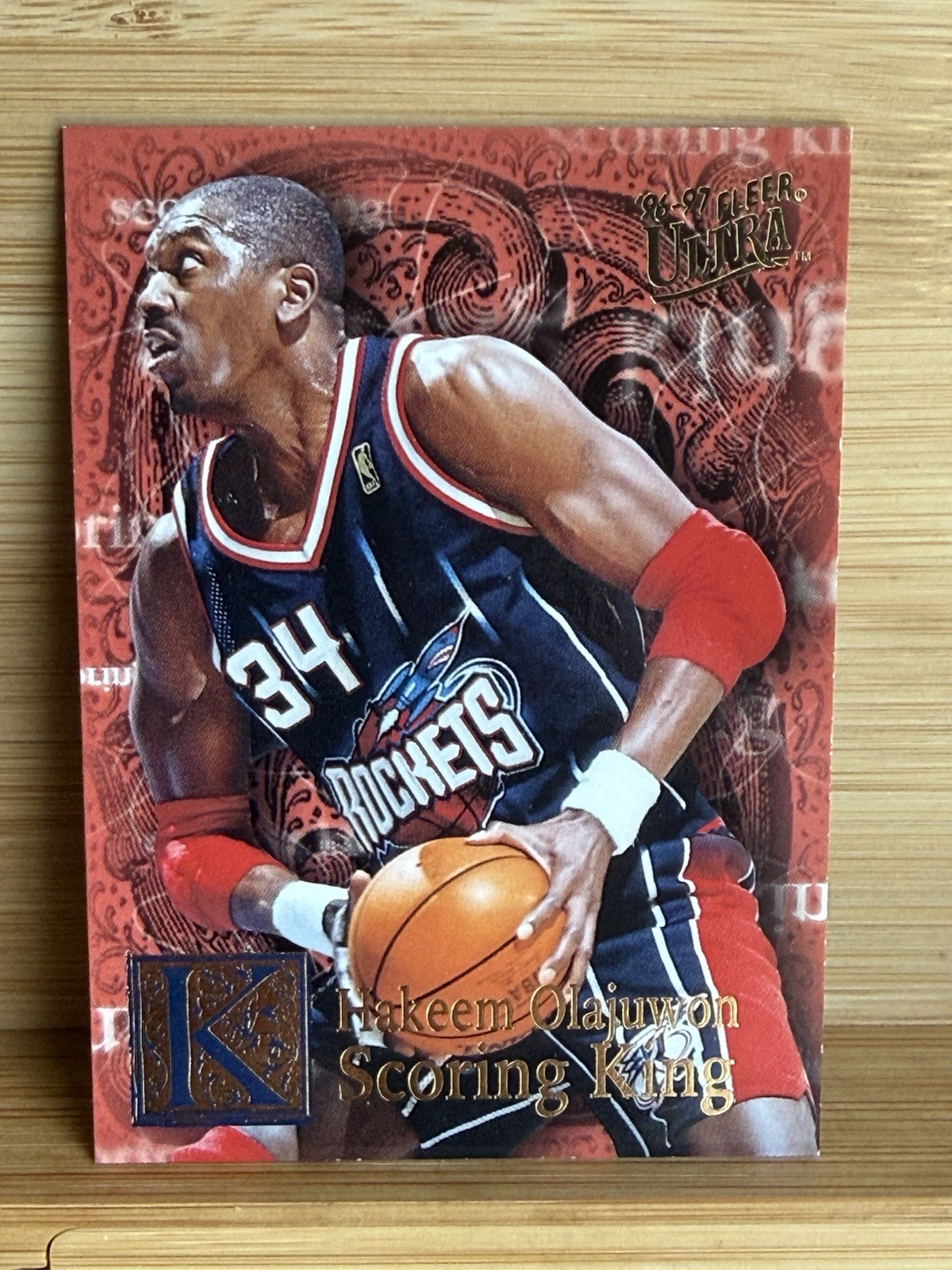 1996-97 Fleer Ultra Scoring King Hakeem Olajuwon #10 HOF 0n7h