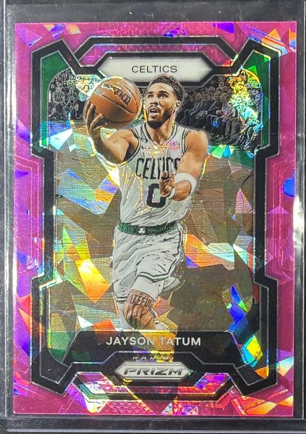 2023-24 Panini Prizm – Prizms Pink Ice #2 Jayson Tatum Mint