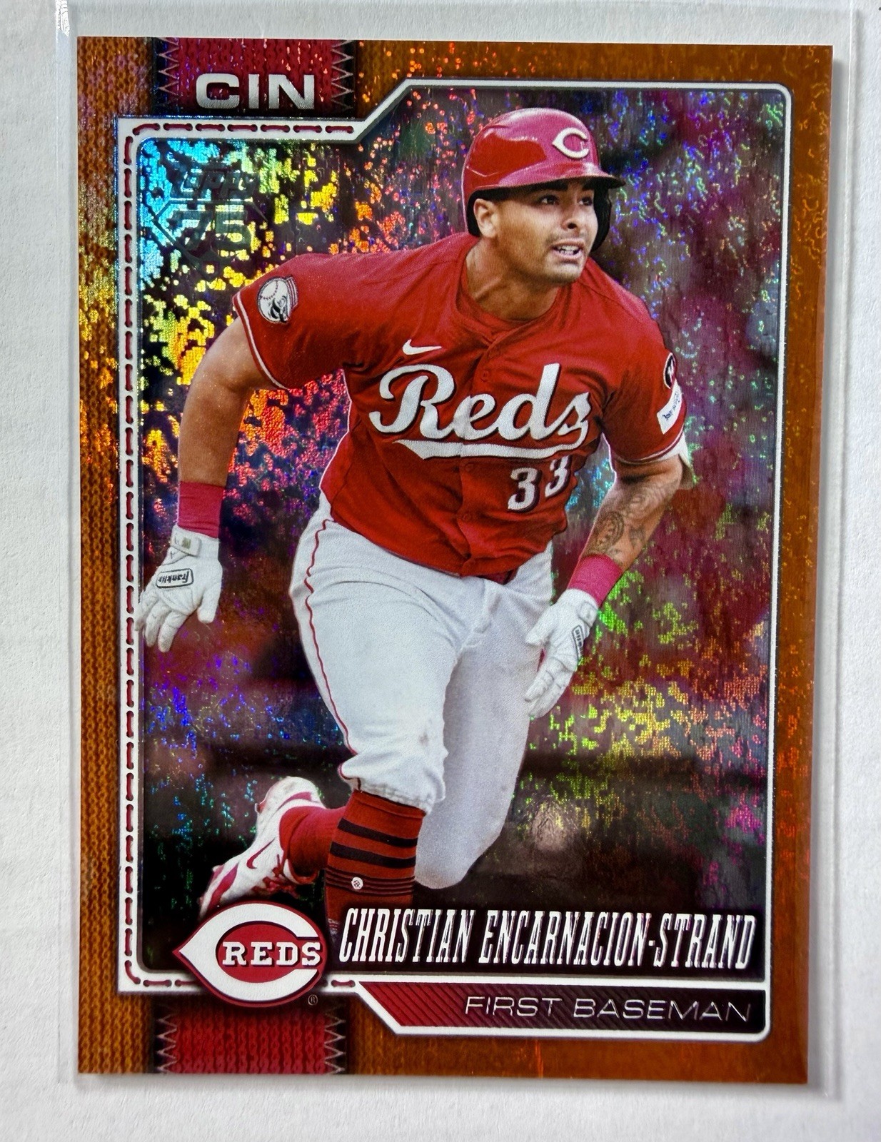 Christian Encarnacion Strand 2026 Topps Series 2 #376 Orange Holofoil /25 Reds