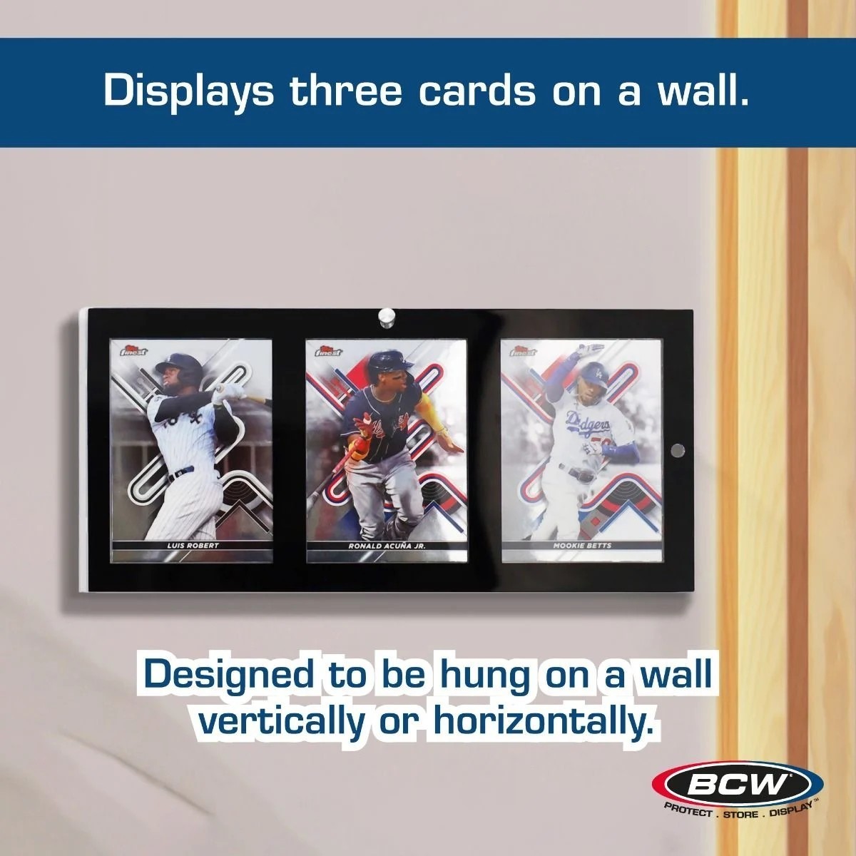 New (1 ct) BCW Magnetic 3-Card Holder Black Border 35 PT -UV PROTECTED