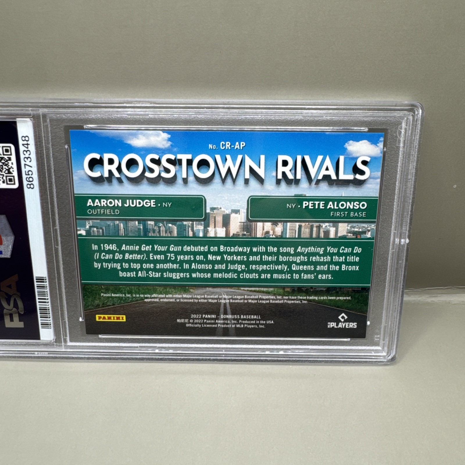 2022 Panini Donruss – Crosstown Rivals A.Judge/P.Alonso #CR-AP PSA 10 – POP 1