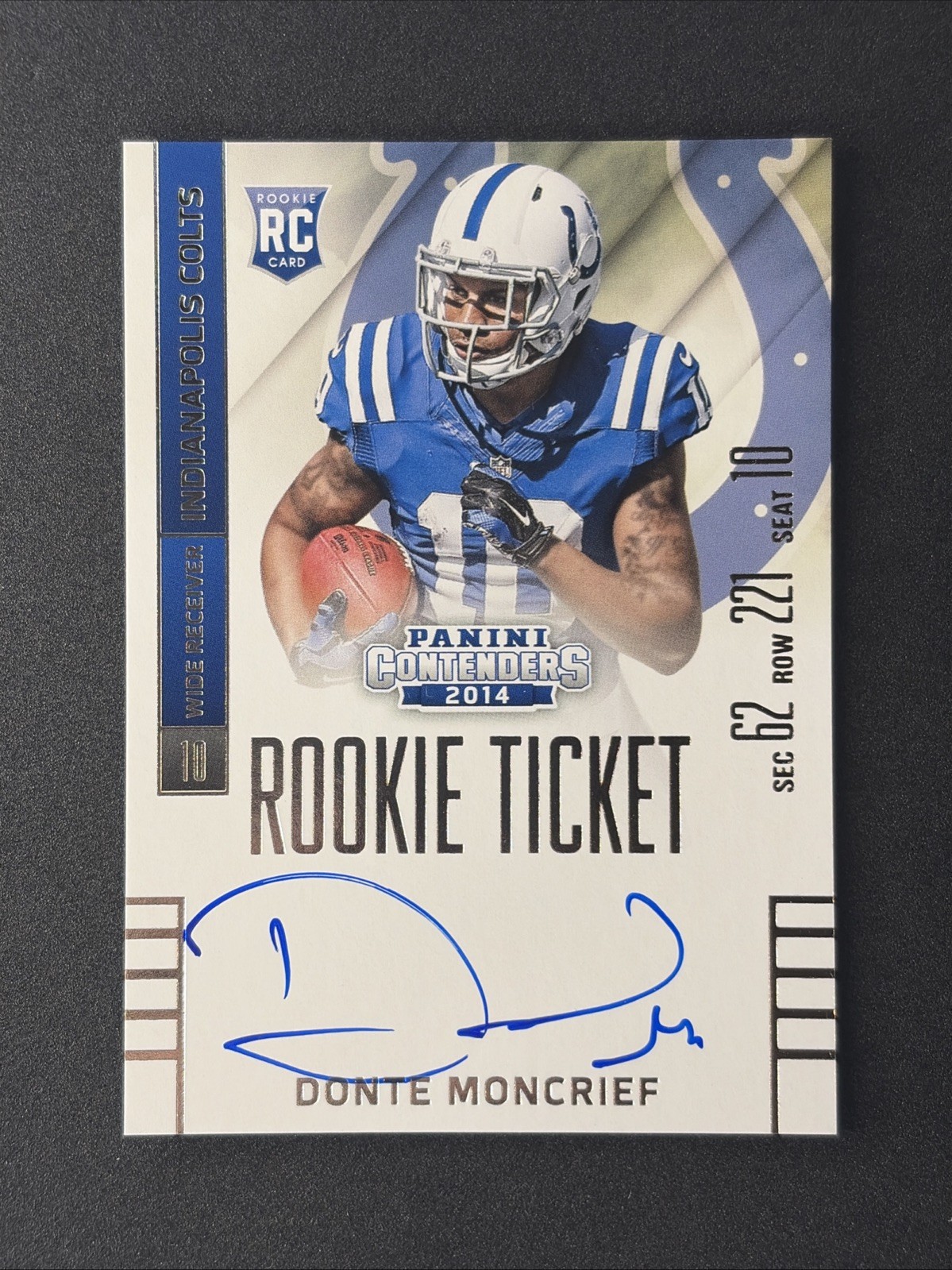 Donte Moncrief Rookie Auto 2014 Panini Contenders – #216 ON CARD