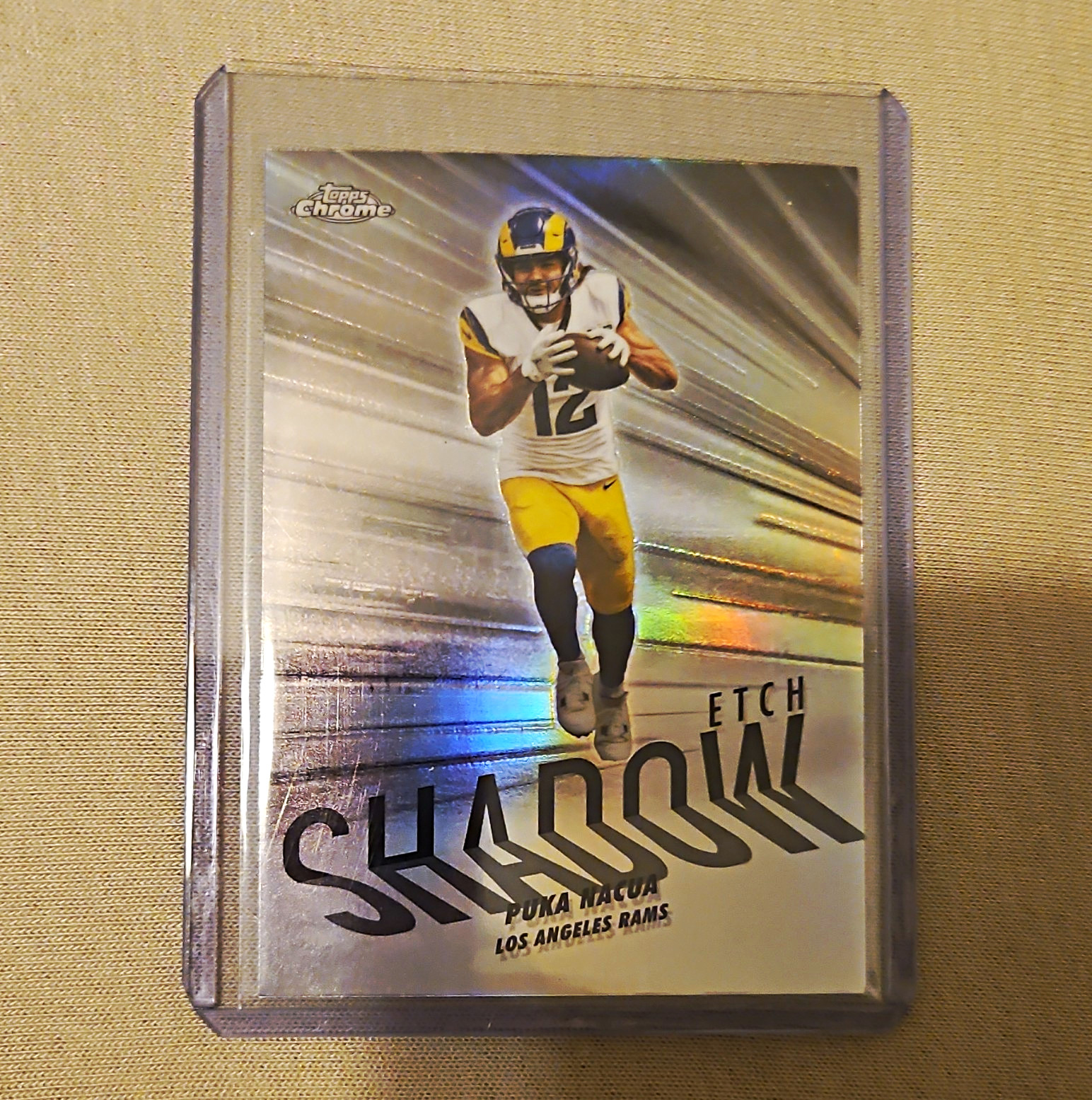 Topps Chrome 2025 Shadow Etch Insert SE-25 Puka Nacua Los Angeles Rams