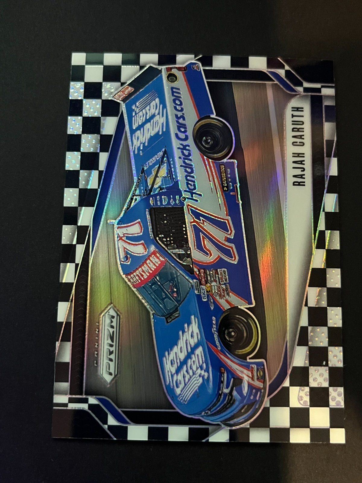 Rajah Caruth 2025 Panini Prizm Checkered Flag Prizm #123 /75 Spire Motorsports