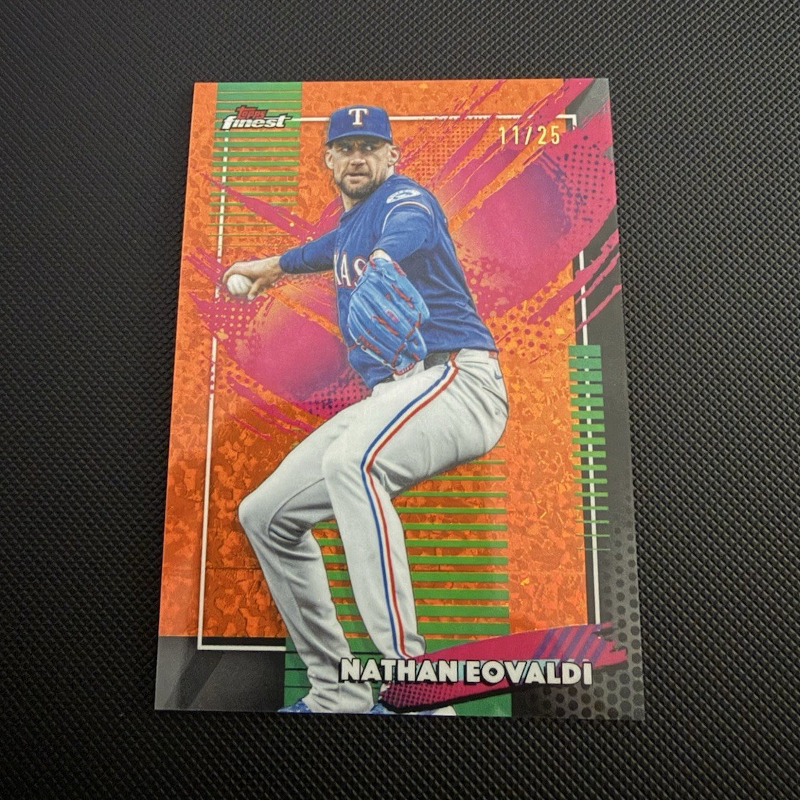 Topps Finest 2026 Nathan Eovaldi Texas Rangers #203 Orange Mini Diamond /25