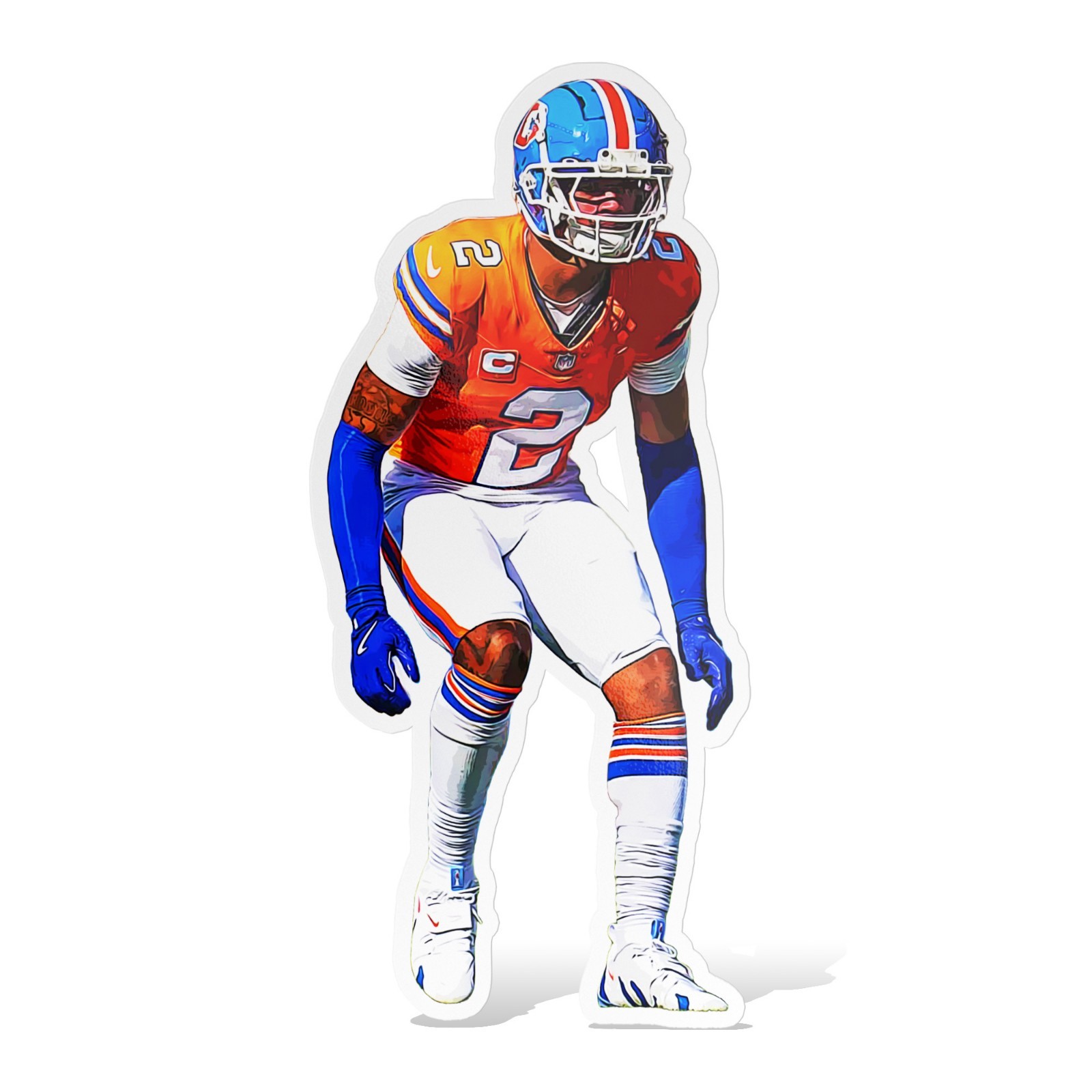 Patrick Surtain II Denver Broncos Football Sticker Decal–Glossy Waterproof Vinyl