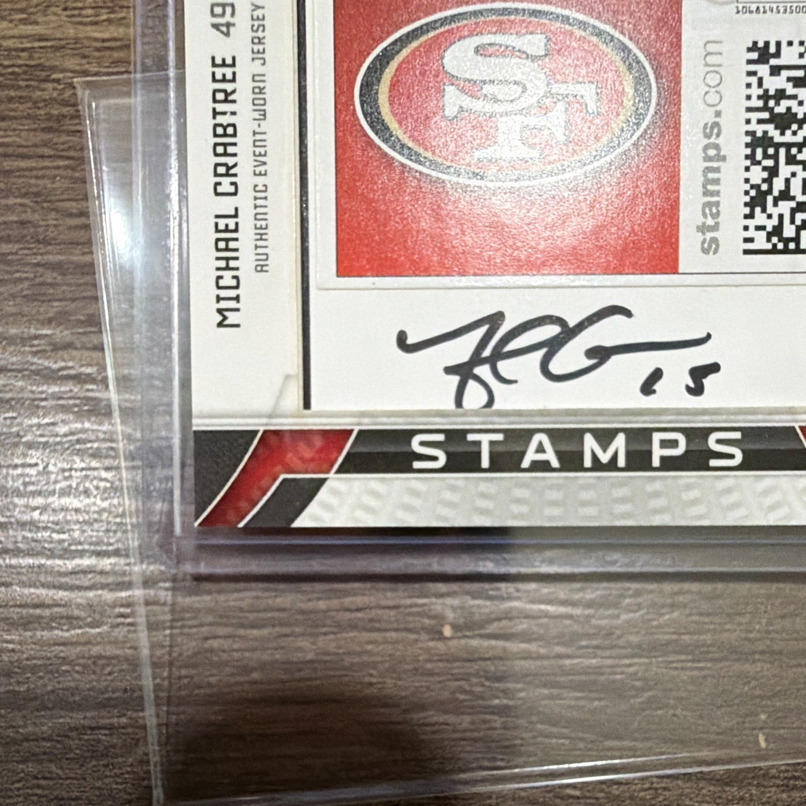 2009 Certified Souvenir Stamps Michael Crabtree Auto/Jersey/Stamp #14/20