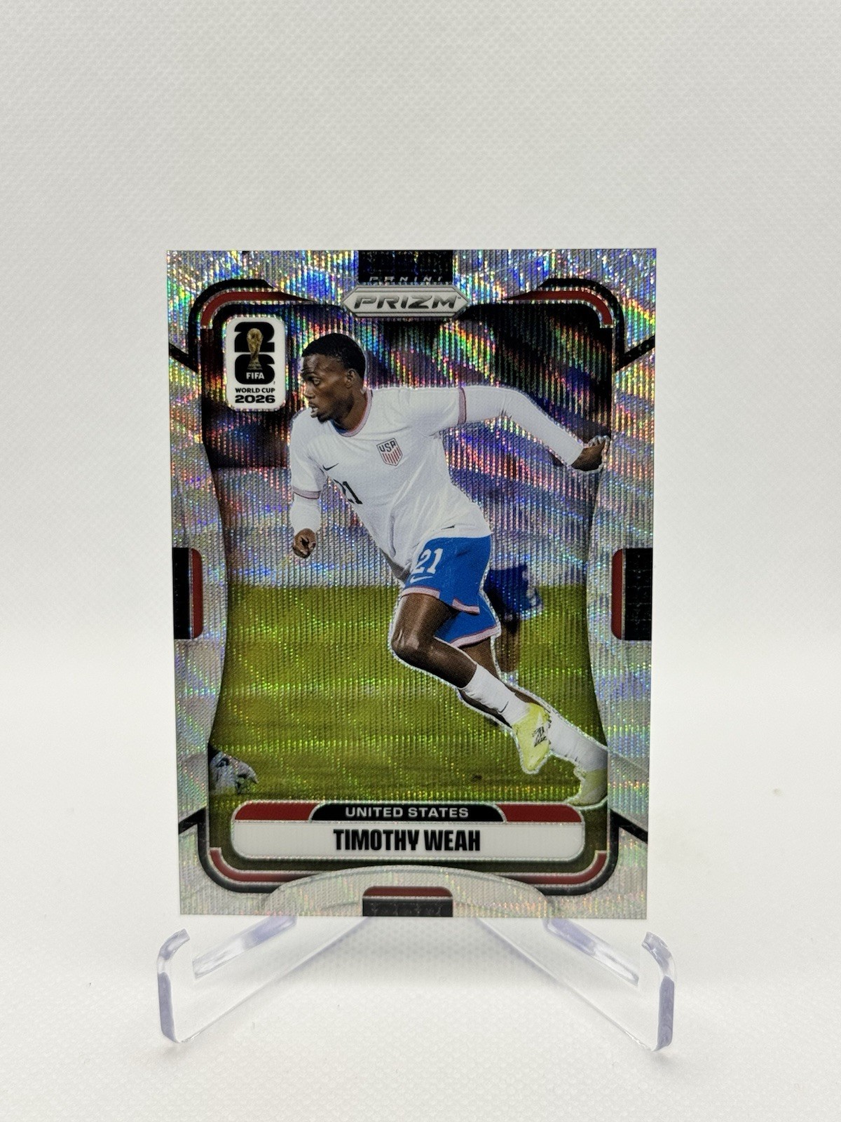 2026 Panini Prizm FIFA World Cup #443 Timothy Weah Wave Prizm USA Marseille