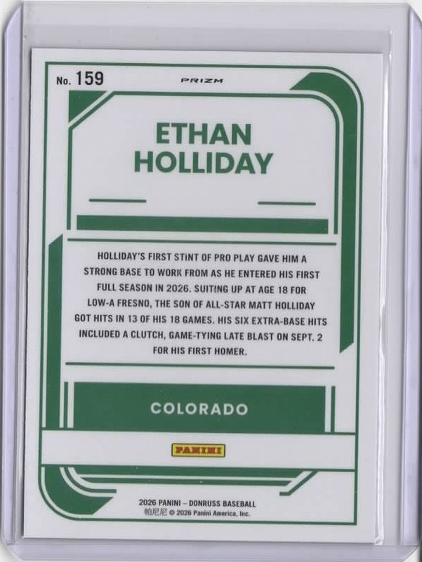 2026 Donruss Optic Blue Velocity #159 Ethan Holliday
