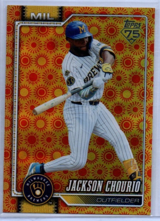 2026 Topps Series 2 Orange Sun Foil Jackson Chourio Card #448 Brewers – NM-MINT