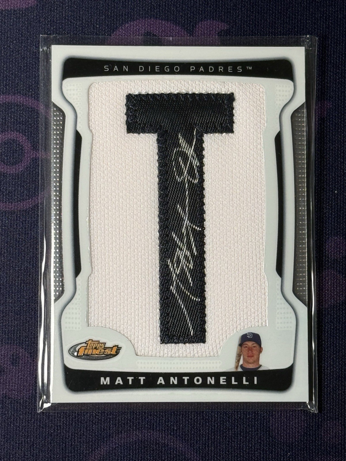 Matt Antonelli 2009 Topps Finest RC Auto Letter T Patch SP 062/107 Padres
